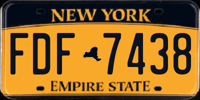 NY license plate FDF7438