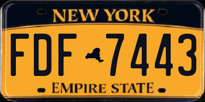 NY license plate FDF7443