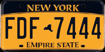 NY license plate FDF7444