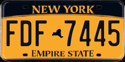 NY license plate FDF7445