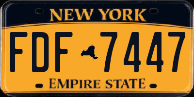 NY license plate FDF7447