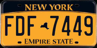 NY license plate FDF7449