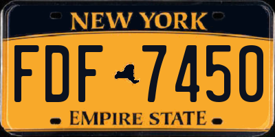 NY license plate FDF7450