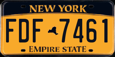 NY license plate FDF7461