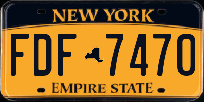 NY license plate FDF7470