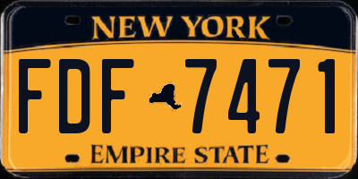 NY license plate FDF7471