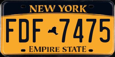 NY license plate FDF7475