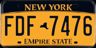 NY license plate FDF7476