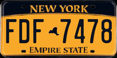 NY license plate FDF7478