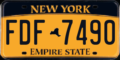 NY license plate FDF7490