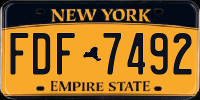 NY license plate FDF7492