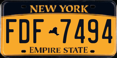 NY license plate FDF7494