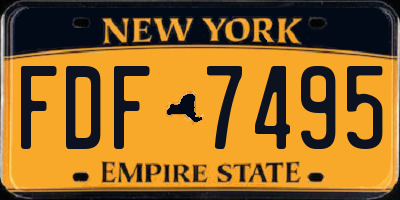 NY license plate FDF7495