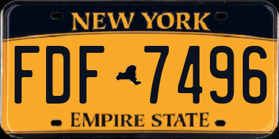 NY license plate FDF7496