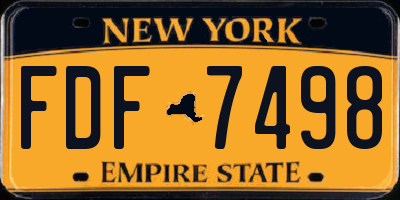 NY license plate FDF7498