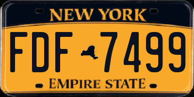 NY license plate FDF7499