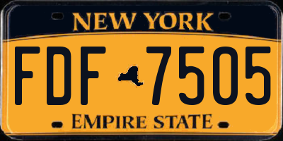 NY license plate FDF7505