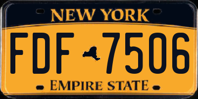 NY license plate FDF7506