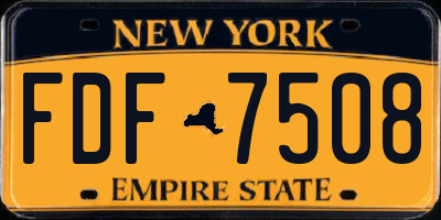 NY license plate FDF7508
