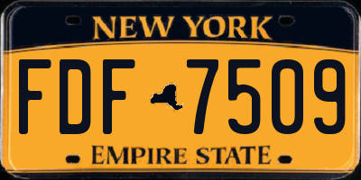 NY license plate FDF7509
