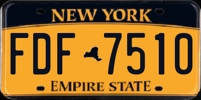 NY license plate FDF7510