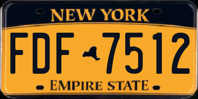 NY license plate FDF7512