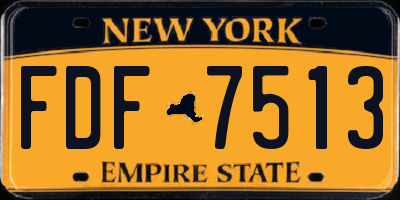 NY license plate FDF7513