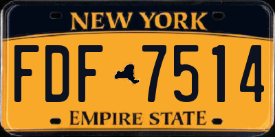 NY license plate FDF7514