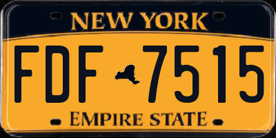 NY license plate FDF7515