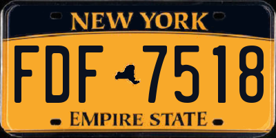NY license plate FDF7518