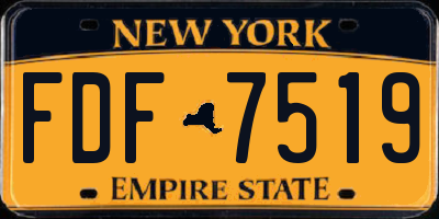 NY license plate FDF7519