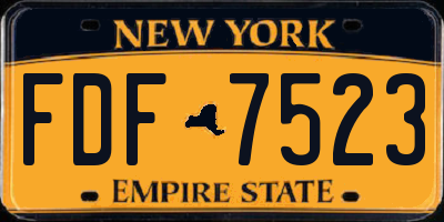 NY license plate FDF7523
