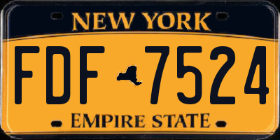 NY license plate FDF7524