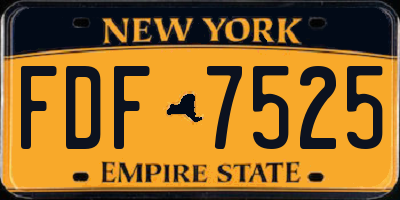 NY license plate FDF7525