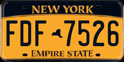 NY license plate FDF7526