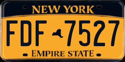 NY license plate FDF7527
