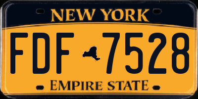 NY license plate FDF7528