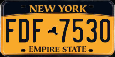 NY license plate FDF7530