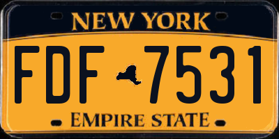 NY license plate FDF7531