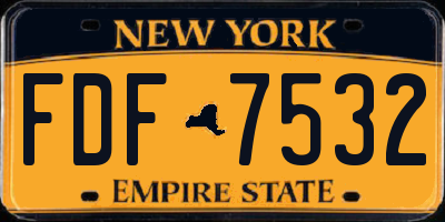 NY license plate FDF7532