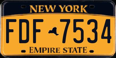 NY license plate FDF7534