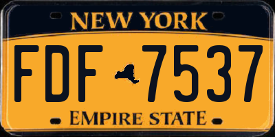 NY license plate FDF7537