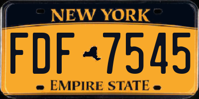 NY license plate FDF7545