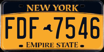 NY license plate FDF7546