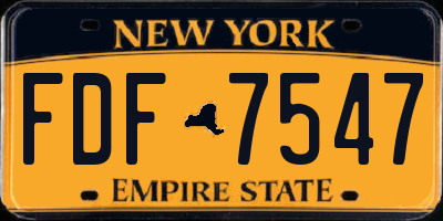 NY license plate FDF7547