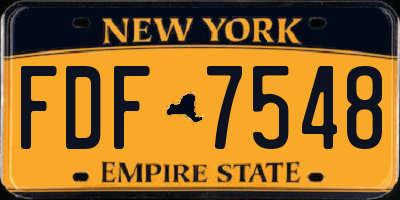 NY license plate FDF7548