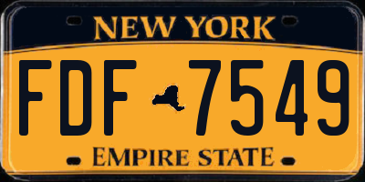 NY license plate FDF7549