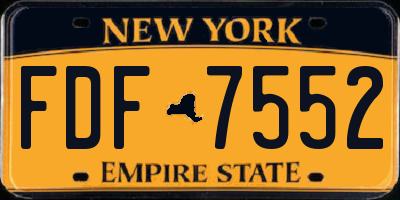 NY license plate FDF7552