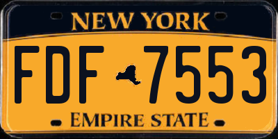 NY license plate FDF7553