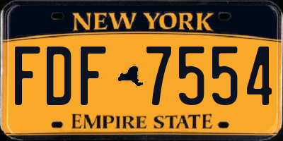 NY license plate FDF7554